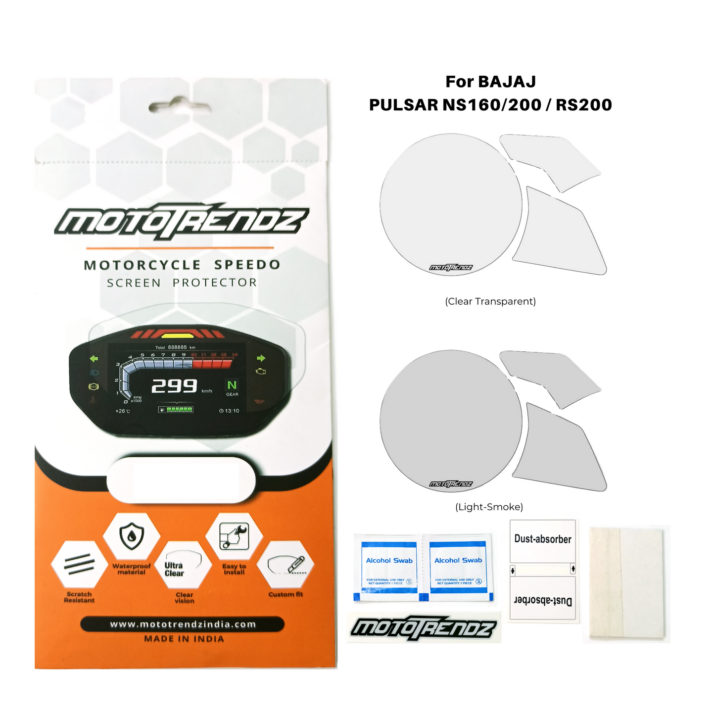 Motorcycle Speedo Screen Protector – Bajaj Pulsar NS125/160/200/RS200