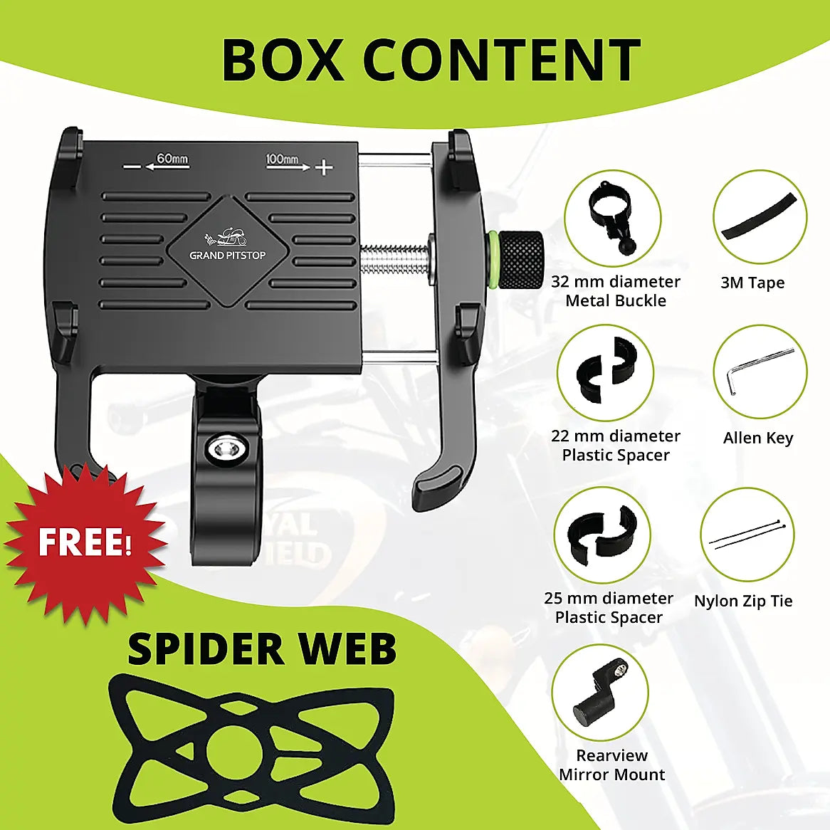 GRANDPITSTOP CLAW GRIP WITH JAW MOBILE HOLDER (ALUMINIUM) - BLACK