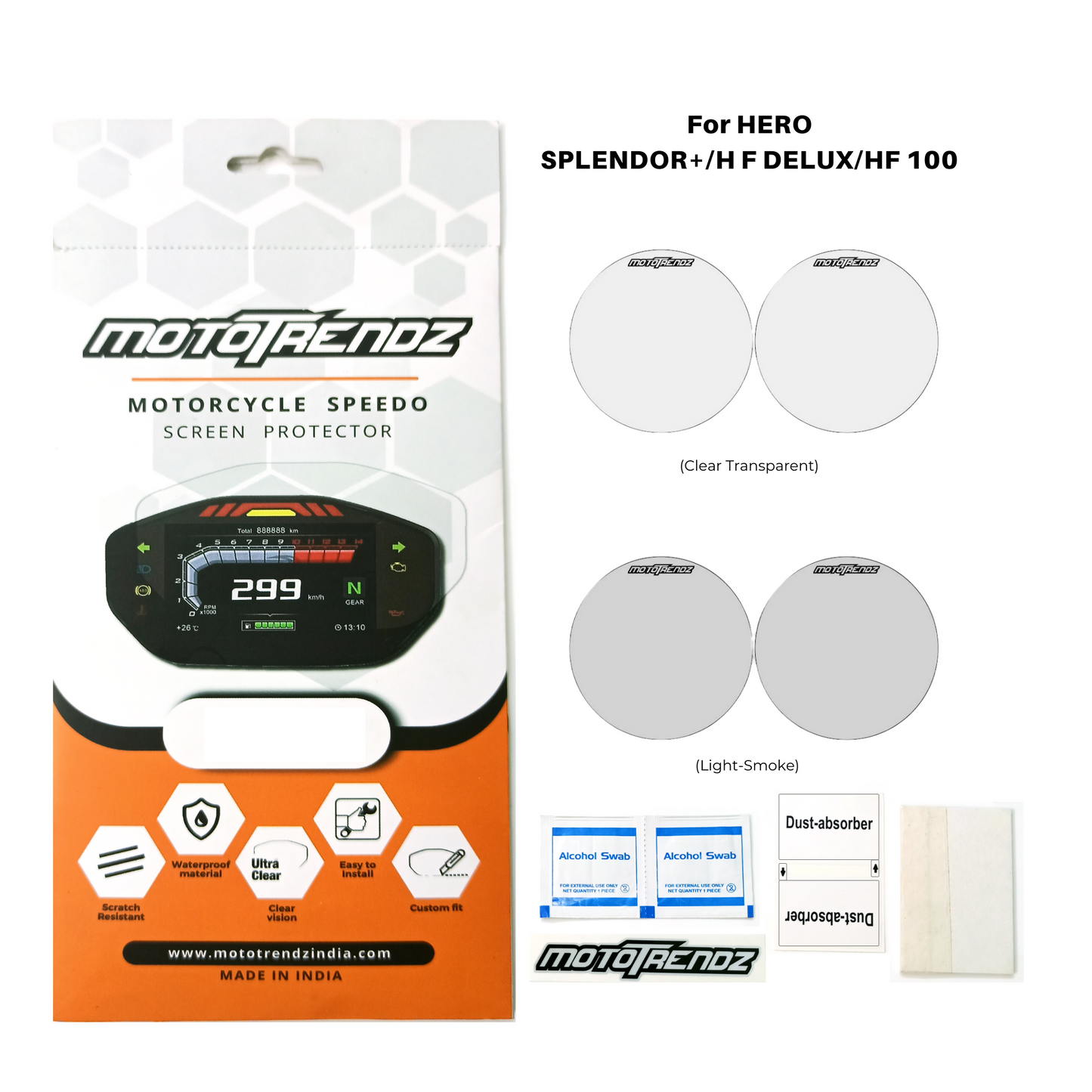 Motorcycle Speedo Screen Protector – Hero Splendor+ / HF Deluxe / HF 100