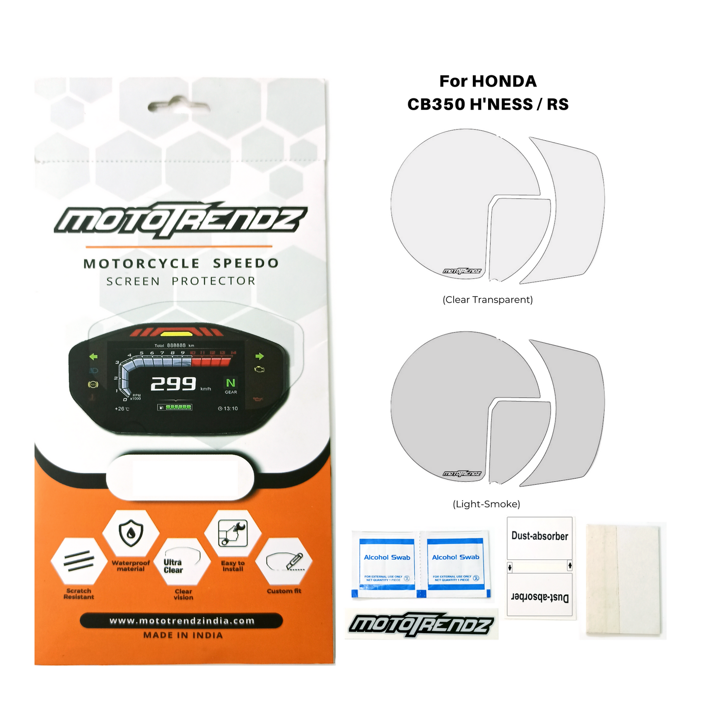 Motorcycle Speedo Screen Protector – Honda H’ness / RS CB350