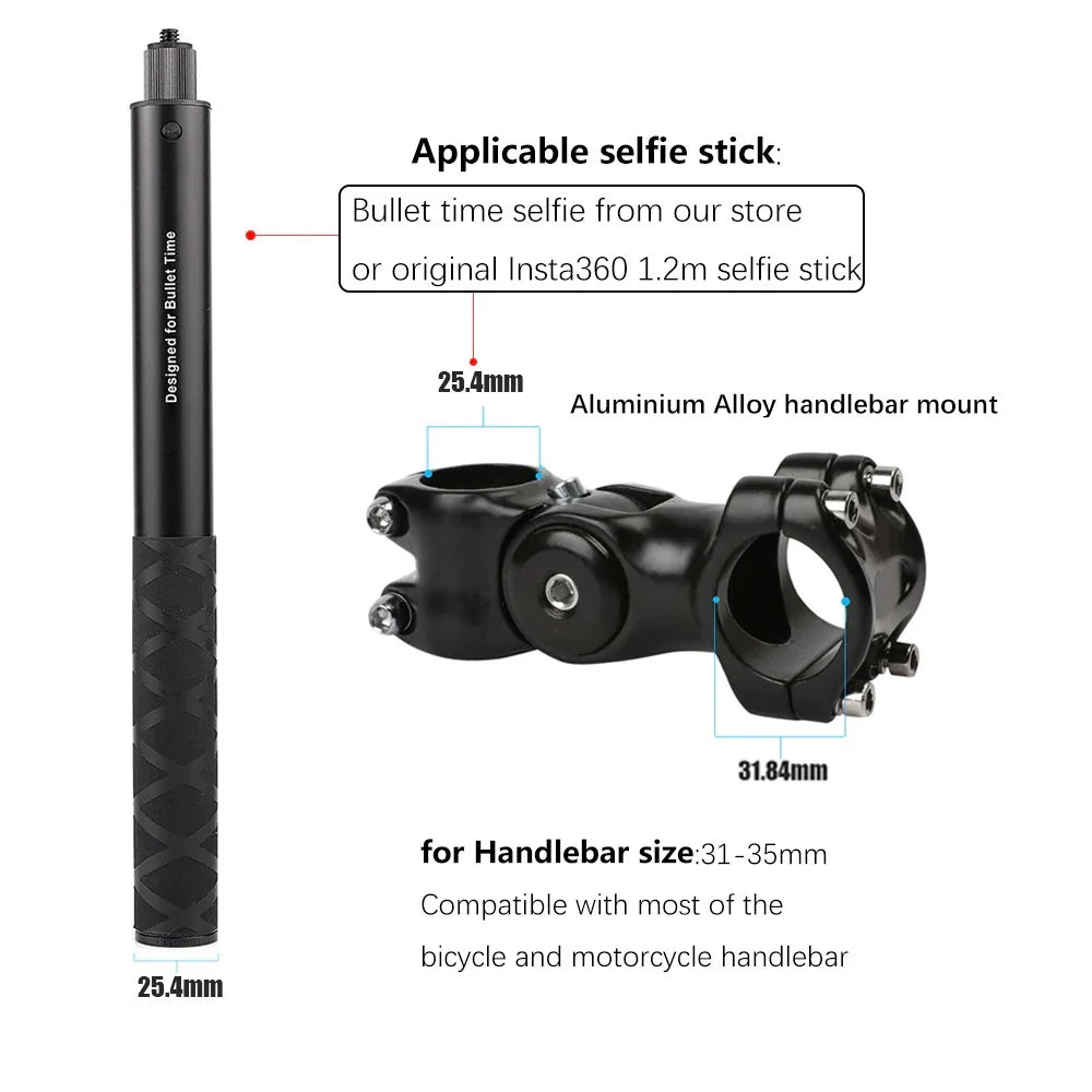 GOPRO/INSTA360/ACTION-CAMERA - BIKE LEG GUARD + HANDLEBAR MOUNT WITH SELFIE STICK
