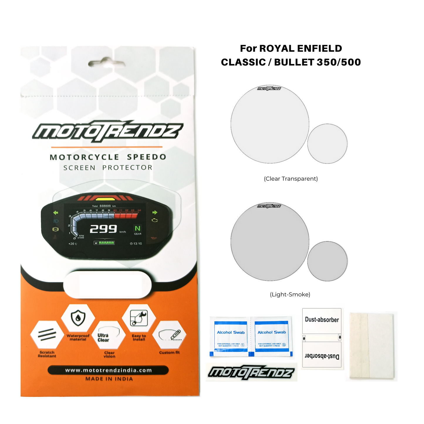 Motorcycle Speedo Screen Protector – Royal Enfield Classic / Bullet