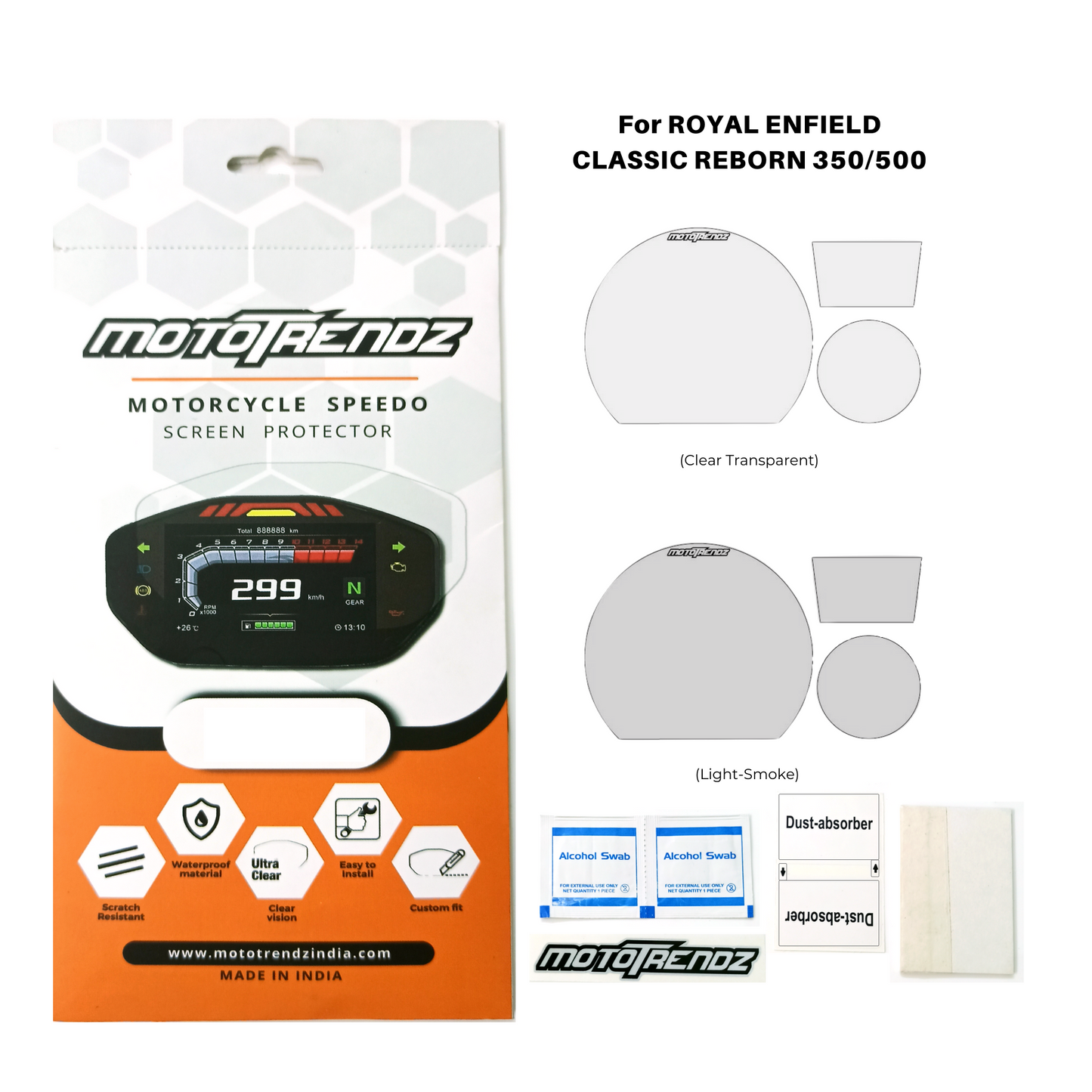 Motorcycle Speedo Screen Protector – Royal Enfield Classic Reborn