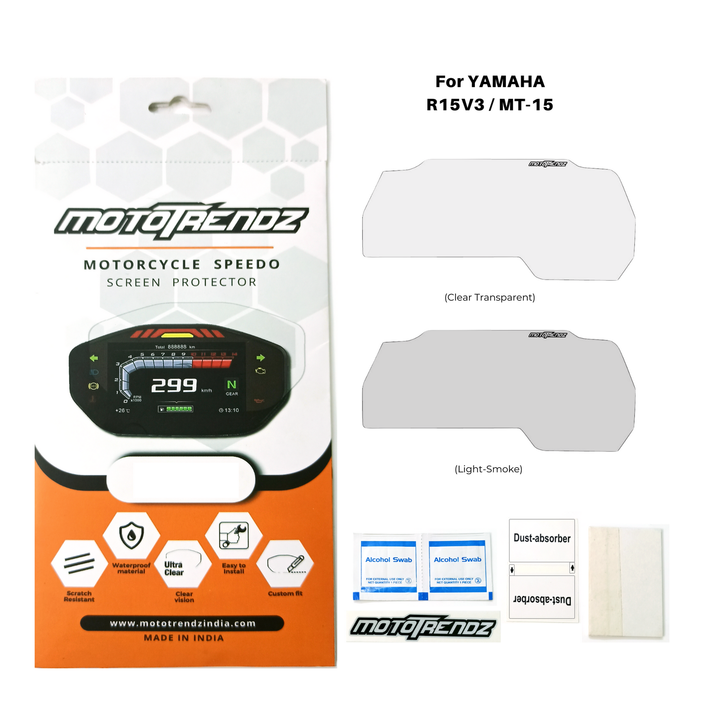 Motorcycle Speedo Screen Protector – Yamaha R15v3 / MT-15 / FZS v4