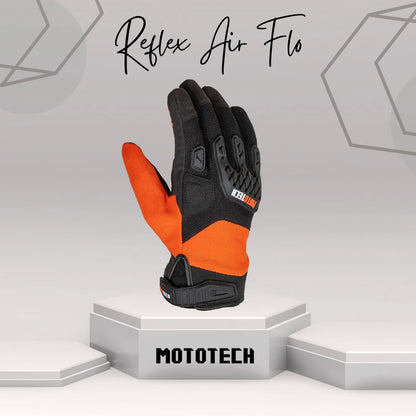 MOTOTECH REFLEX AIR FLO  DUAL- SPORT GLOVES - ORANGE - 2XL